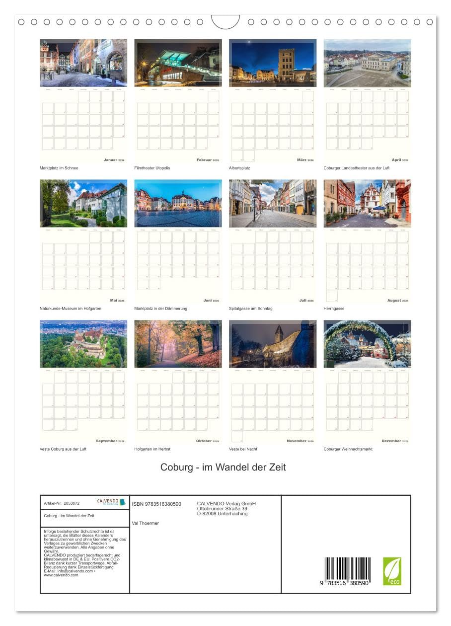 Coburg - im Wandel der Zeit (Wandkalender 2026 DIN A3 hoch), CALVENDO Monatskalender: Coburg - eine Fotoreise durch historisches und architektonisches Juwel in Oberfranken
