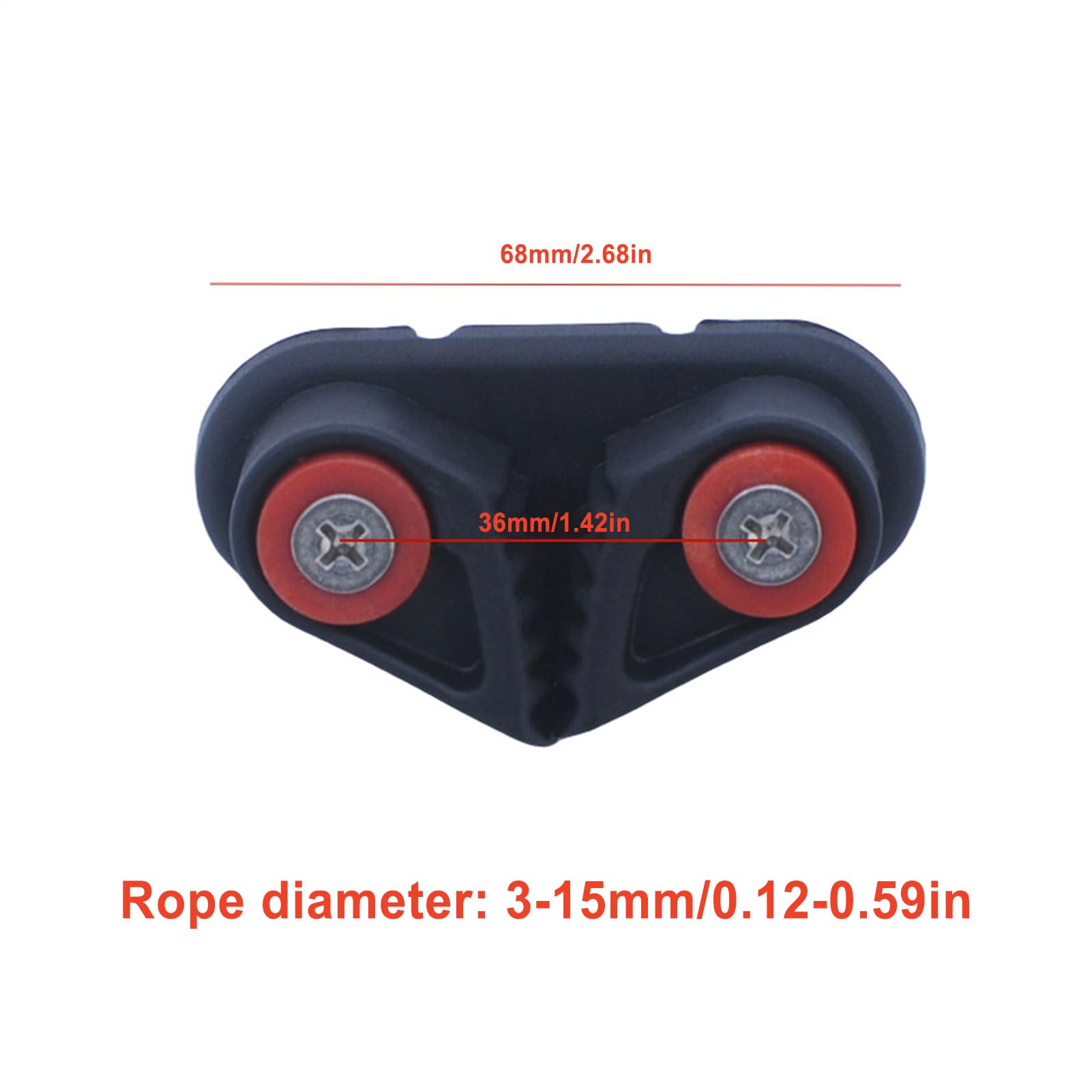 Cramponi per camme fitness – Materiale di serraggio per corda in nylon da 8 cm, sistema di bloccaggio della linea kayak resistente all'usura | Tocco nero portatile per regolazioni di navigazione