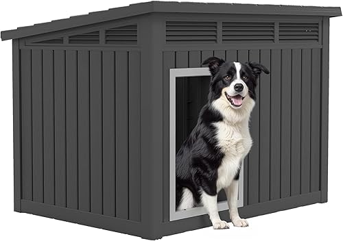 Miniatura 9 de Fancyango Casa grande para perros para interiores y exteriores, resistente a la intemperie y techo extraíble, se adapta a perros pequeños a grandes
