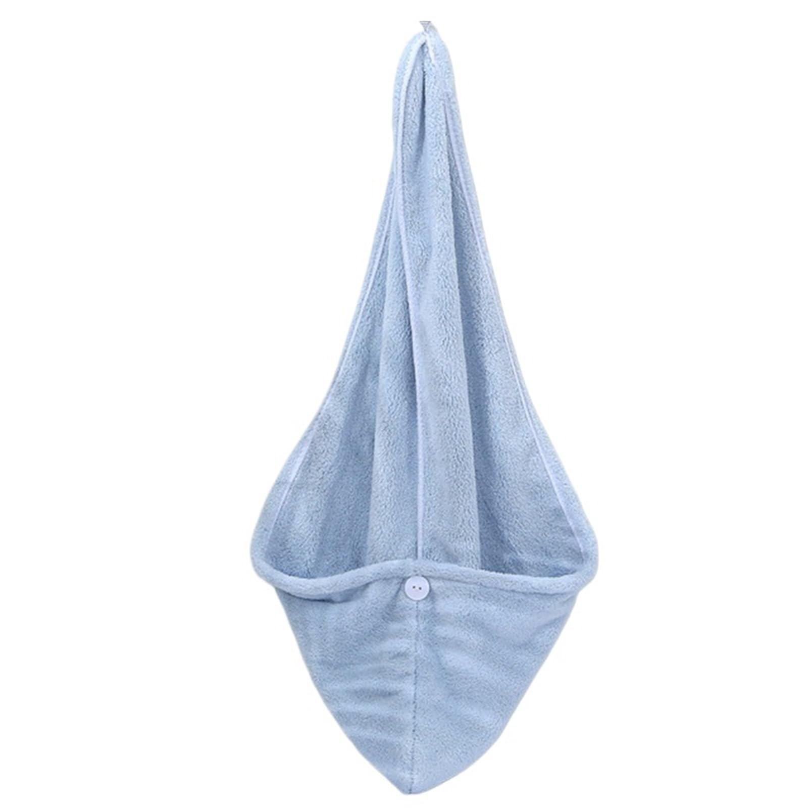 LUYSGBXR Hair Towel Quick-Dry Hair Towel Women Long Soft Towels Shower Cap Drying Super Absorbent(Blue)