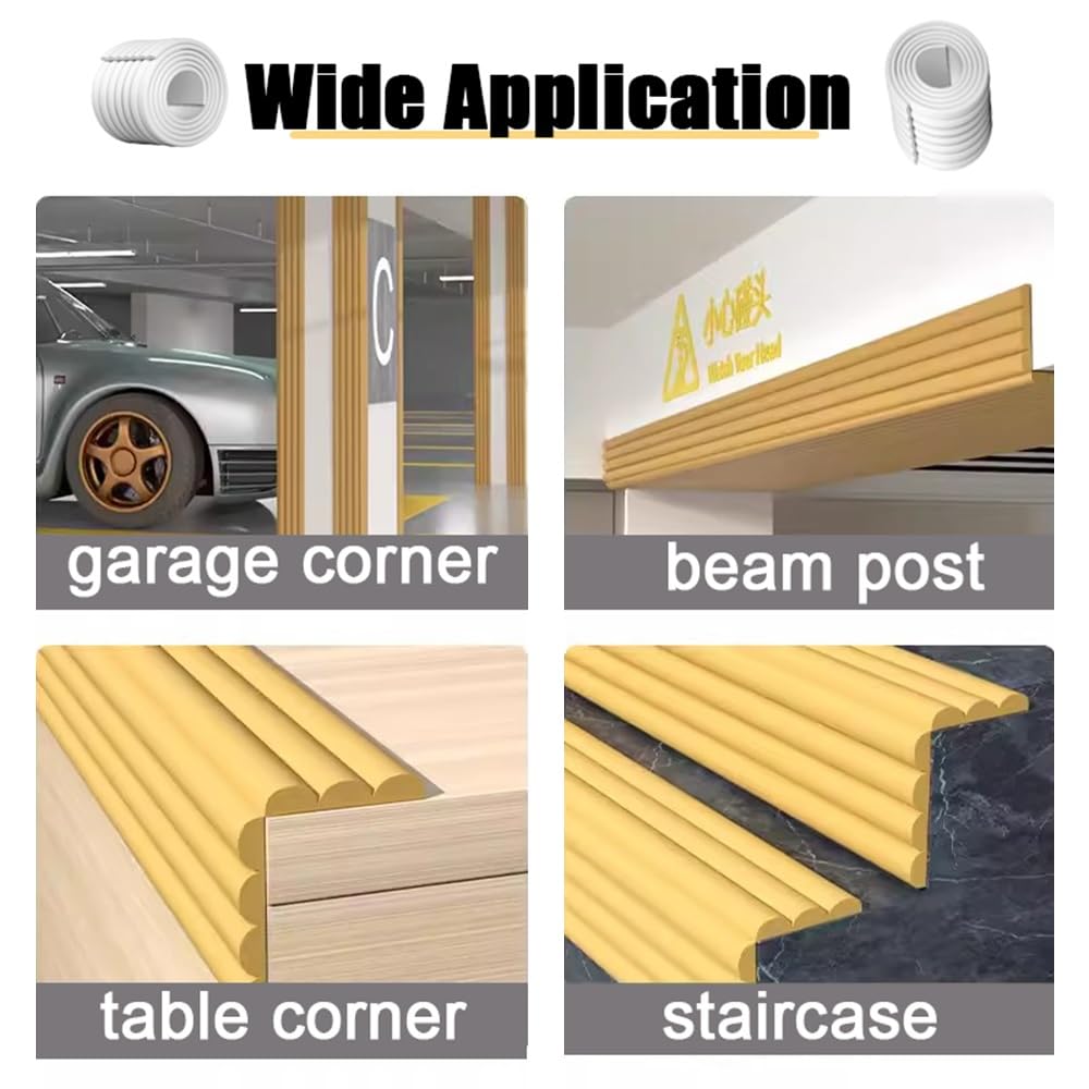 Protectores de bordes acolchados a prueba de bebés, protectores de bordes con cintas adhesivas para columna de garaje, protectores de bordes de mesa para protectores de esquinas de bebé, protectores