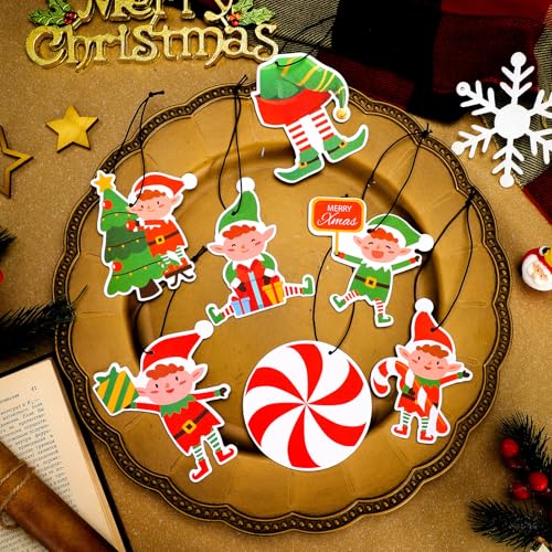 Image of Demissle 24 Pcs Car Air Fresheners Bulk Cute Hanging Air Freshener Groovy Scented Fresheners Rearview Mirror Decor for Women Car Accessories(Elf)