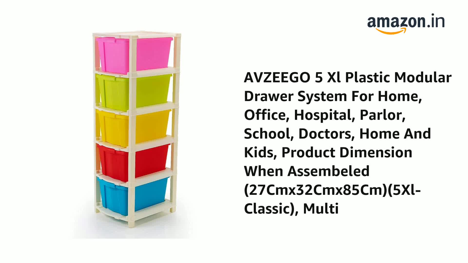 AVZEEGO 5 Xl Plastic Modular Drawer System For Home, Office