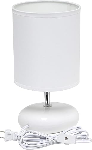 Miniatura 7 de Simple Designs LT2005-WHT Stonies - Lámpara de mesa pequeña con aspecto de piedra, 1 unidad (paquete de 2), color blanco Rosado,Verde,Rojo