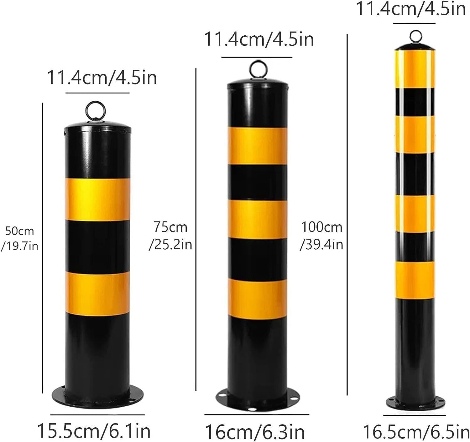 Cono de tráfico, Barrera de Seguridad, Poste delimitador, Cono, Cinta Reflectante, Postes de Seguridad, Barrera de estacionamiento metálica, Cinta Reflectante, Postes Bol,50cm