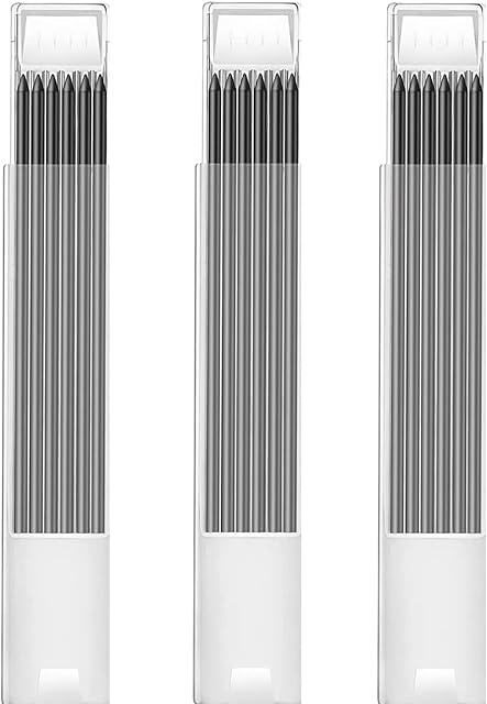 18 Pieces Tracer Pencil Refills, Black Pencil Refills, 2.8mm Solid Carpenter Pencils Set for Construction Mechanical Woodworking Pencil, for Scriber Marking Architect Drawing