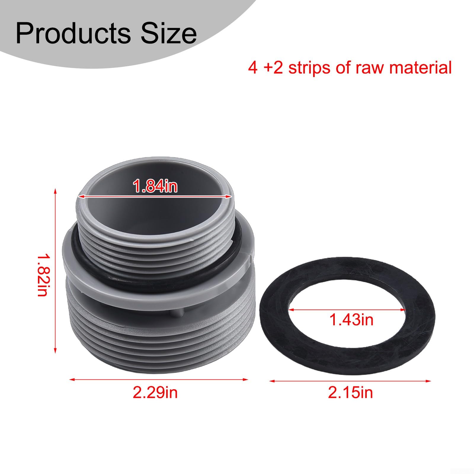 Poolschlauch-Umrüstsatz – Adapter 40 Mm Auf 3,8 Cm Für Oberirdische Pools (Intex, Coleman U.a.)