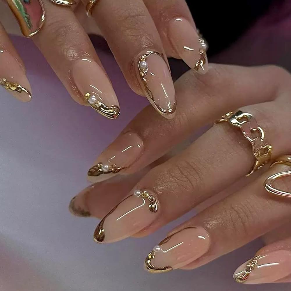 Press On Nails - Instant Almond French Tips -31