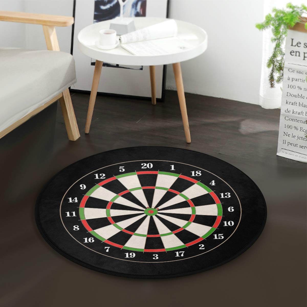 ALAZA Dart Arrow Black 3D Round Area Rug for Living Room Bedroom 3' Diameter(92 cm)