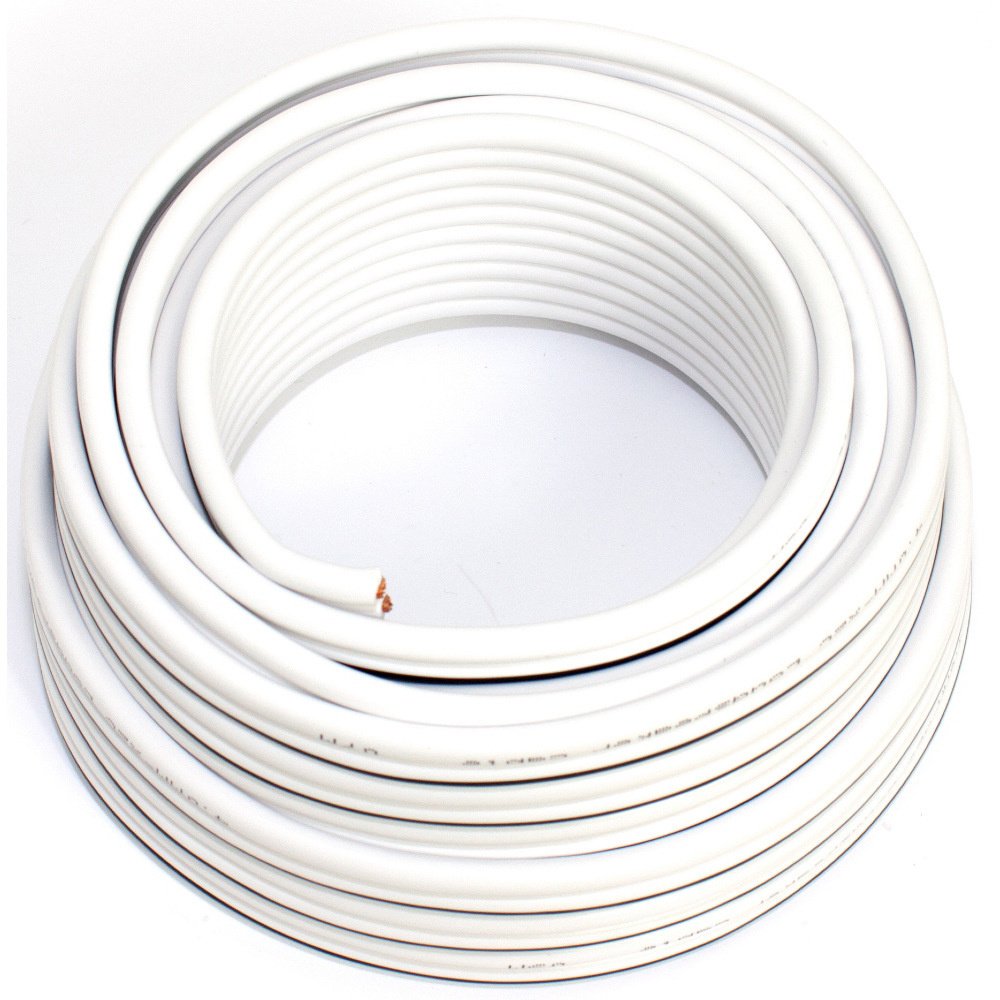 SeKi Loudspeaker Cable 2 x 4.00 mm² – 10 m – White – CCA – Audio Cable – Speaker Cable