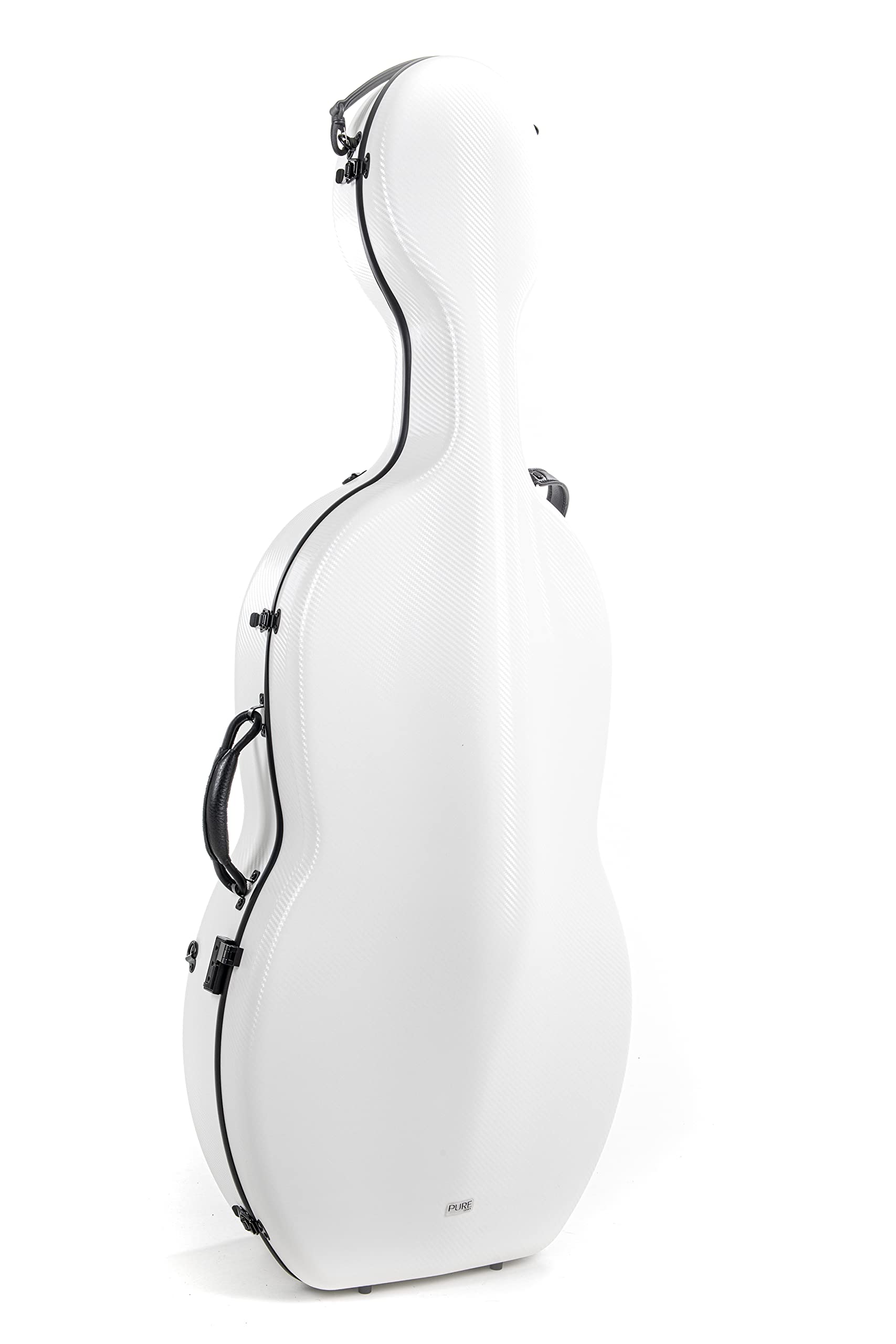 GEWA custodia per violoncello in policarbonato 4/4 bianco con cinghie a zaino, maniglia laterale e ruote (Rolly)