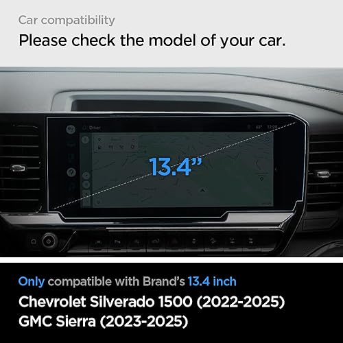 Miniatura 2 de Spigen Protector de pantalla de vidrio templado GlasTR Slim diseñado para Chevrolet Silverado (2022202320242025), GMC Sierra (2022202320242025)