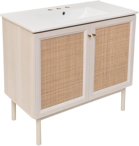 Vista 352 de Swiss Madison Classe - Lavabo de baño de roble de 24 pulgadas incluido