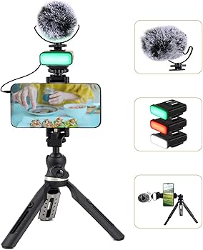 LEDビデオライト ミニ三脚&マルチマウント付き Amazon | K&F Concept ビデオライト 204個 LED 撮影ライト 照明