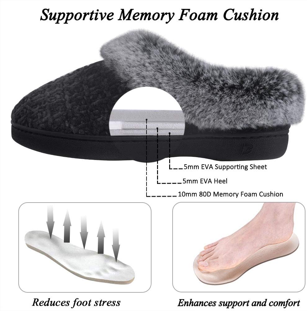 DL Women's Memory Foam Moccasin Slippers Micro Suede with Breathable Faux Fur Lining Slip On House Shoes Micro Indoor & Outdoor - Image 4