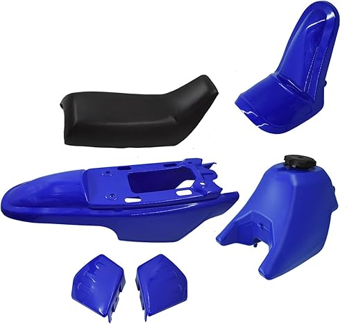 labwork Kit de cuerpo de guardabarros de plástico con reemplazo del tanque de gas de asiento para Yamaha PW50 PY50 azul