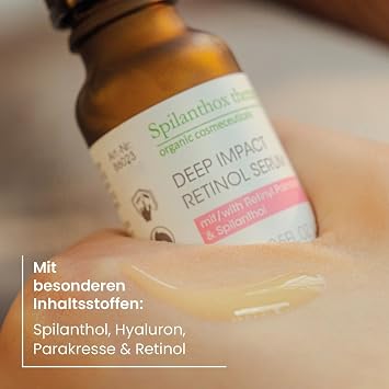 Spilanthox therapy - Deep Impact Retinol Serum - Anti-Ageing Face Serum - Face Care for Wrinkle Reduction & Pure Skin - Spilanthol & Hyaluronic Acid - Vegan Natural Cosmetics - 15 ml