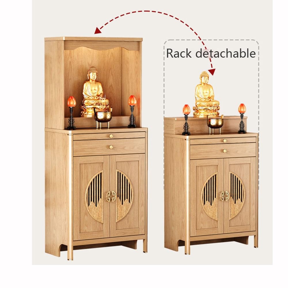 Tavola d'altare Cinese Vetrina Orientale in Legno | Consolle da altare rimovibile(Piccolo)
