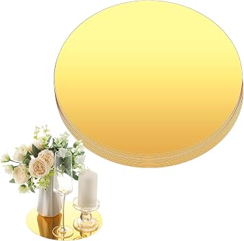 Circle Mirror Centerpieces, Wedding & Party Mirror Tiles, Table & Wedding Decor - 8 Gold