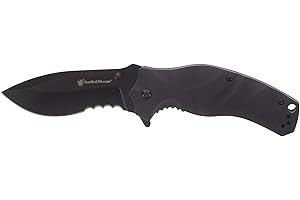Smith & Wesson Black Ops Recurve Tactical Assisted Open Pocket Knife with 3.5in Blade