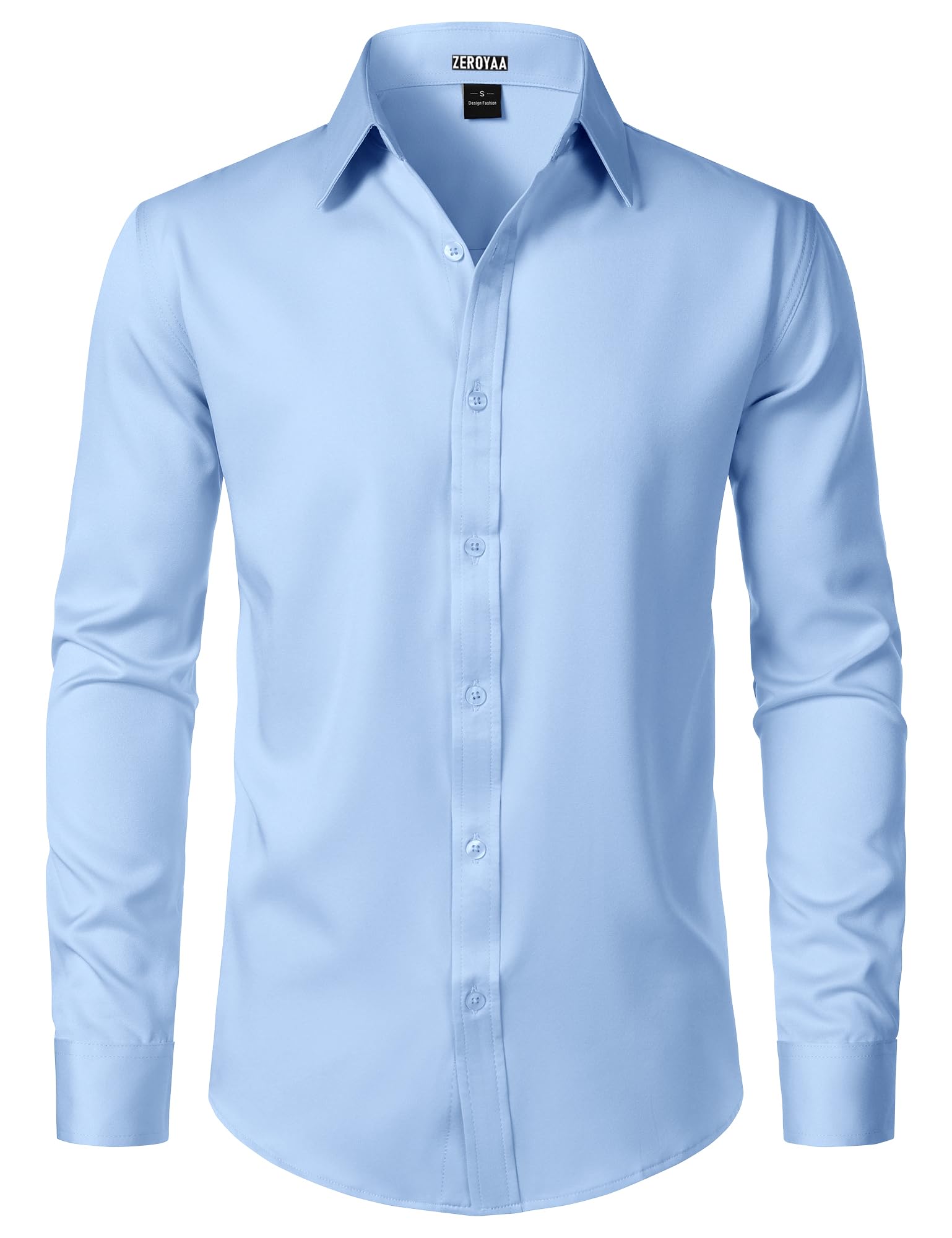 ZEROYAA Men's Wrinkle Free Long Sleeve Dress Shirt