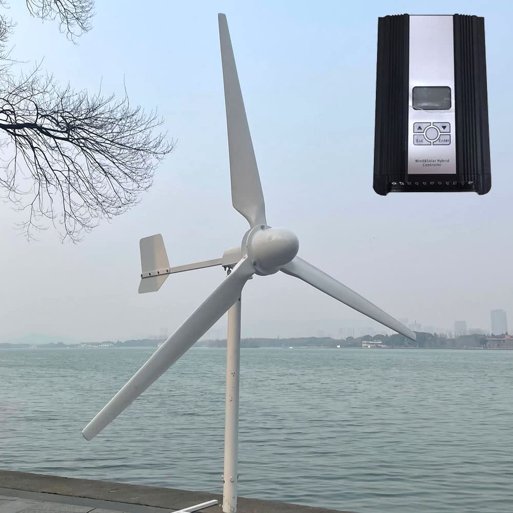 Pozioma turbina wiatrowa 3000 W (3 kW) 48 V z hybrydowym regulatorem MPPP, generator magnesów trwałych Axis, wysoce wydajny generator energii wiatrowej