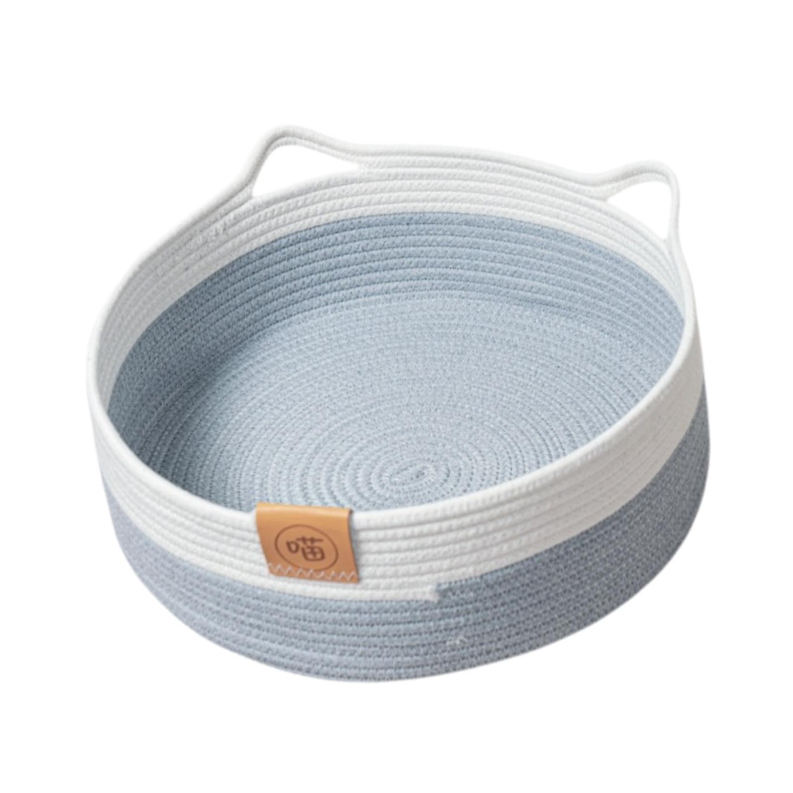 Sharplace Panier de lit pour Chat en Corde de Coton tissée pour Dormir et Jouer, Tapis à gratter pour Chatons, Chats, Petits et Moyens Chiens, S