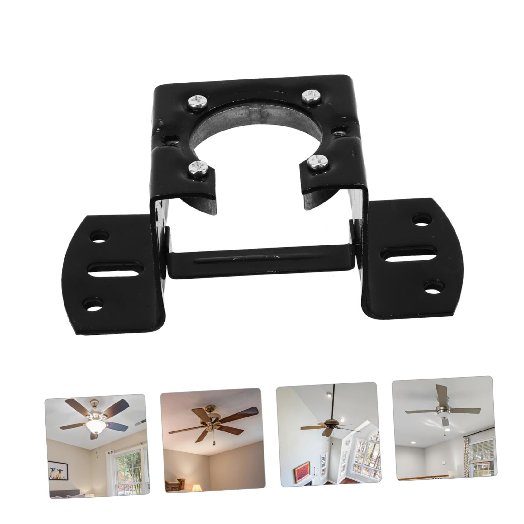 Yardenfun Kit de Montaje para Ventilador de Techo Soporte de Instalación para Techos Inclinados Adaptador Compatible Varios Hierro Resistente Fácil de Instalar para Hogar Color Negro