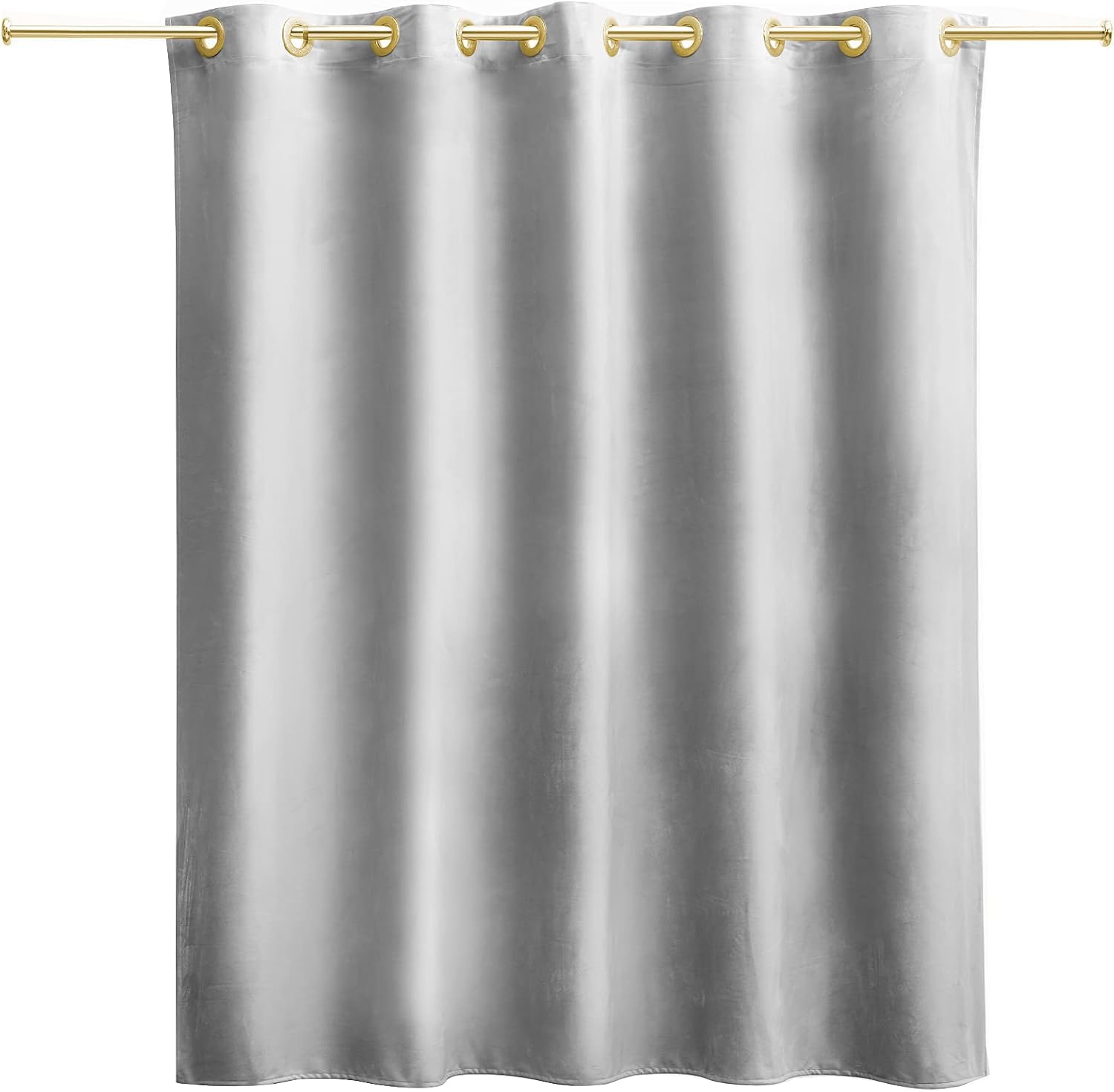 Velvet Gray Shower Curtain Lvory Gray Pleuche Thick Soft Smooth Pleuche for Bathroom Shower Curtain 72X72 Inches 2.3LB