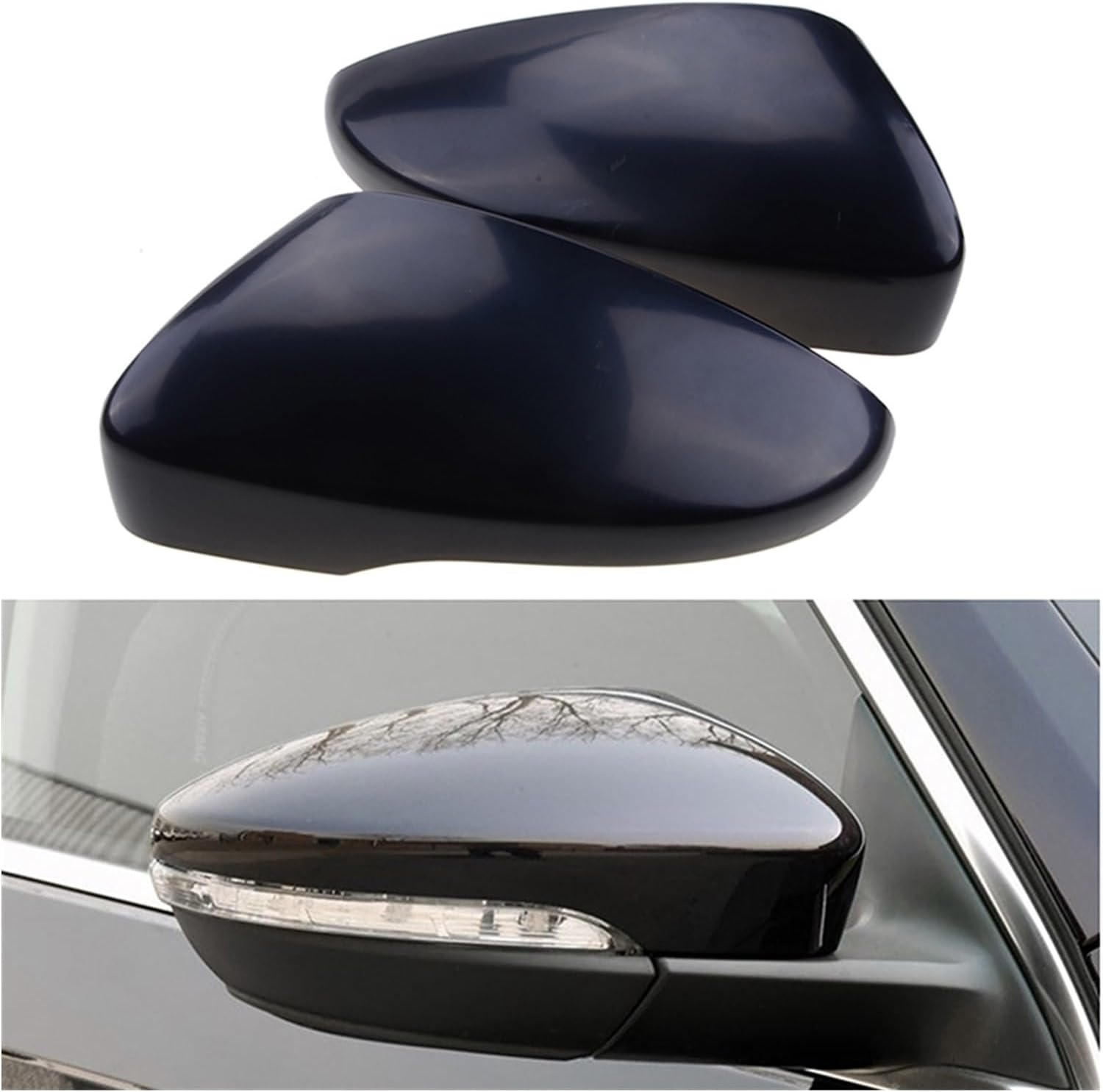 Wing Mirror Housing Rearview Mirror Caps Matte Black Wing Side Mirror Cover for VW for Beetle CC for Eos for Passat for Jetta for Scirocco Car Accessories Mirror Cover Caps (Color : Matte Black L)