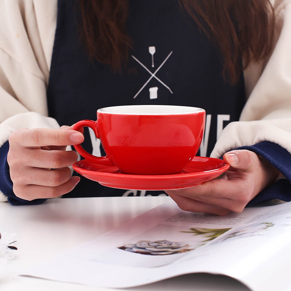 Amazon.com | Coffeezone Manual Brew Coffee Cup and Saucer, Latte