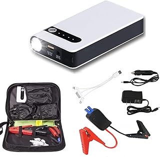 Auto Emergency Starter, Portable Car Booster Multi-Function 12v Power Jump Starter with Lighter Clip, LED Light, Motorcycle Starting Device Phone Charging Equipment,SLC