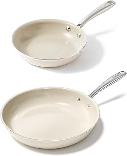 Redchef Ceramic Non Stick Egg Pans, Nonstick Frying Pan Skillet, 8, 11 inch Cooking Pan Non Toxic with Stay Cool Handle for Induction, PTFE & PFAS & PFOA Free, Dishwasher/Oven Safe