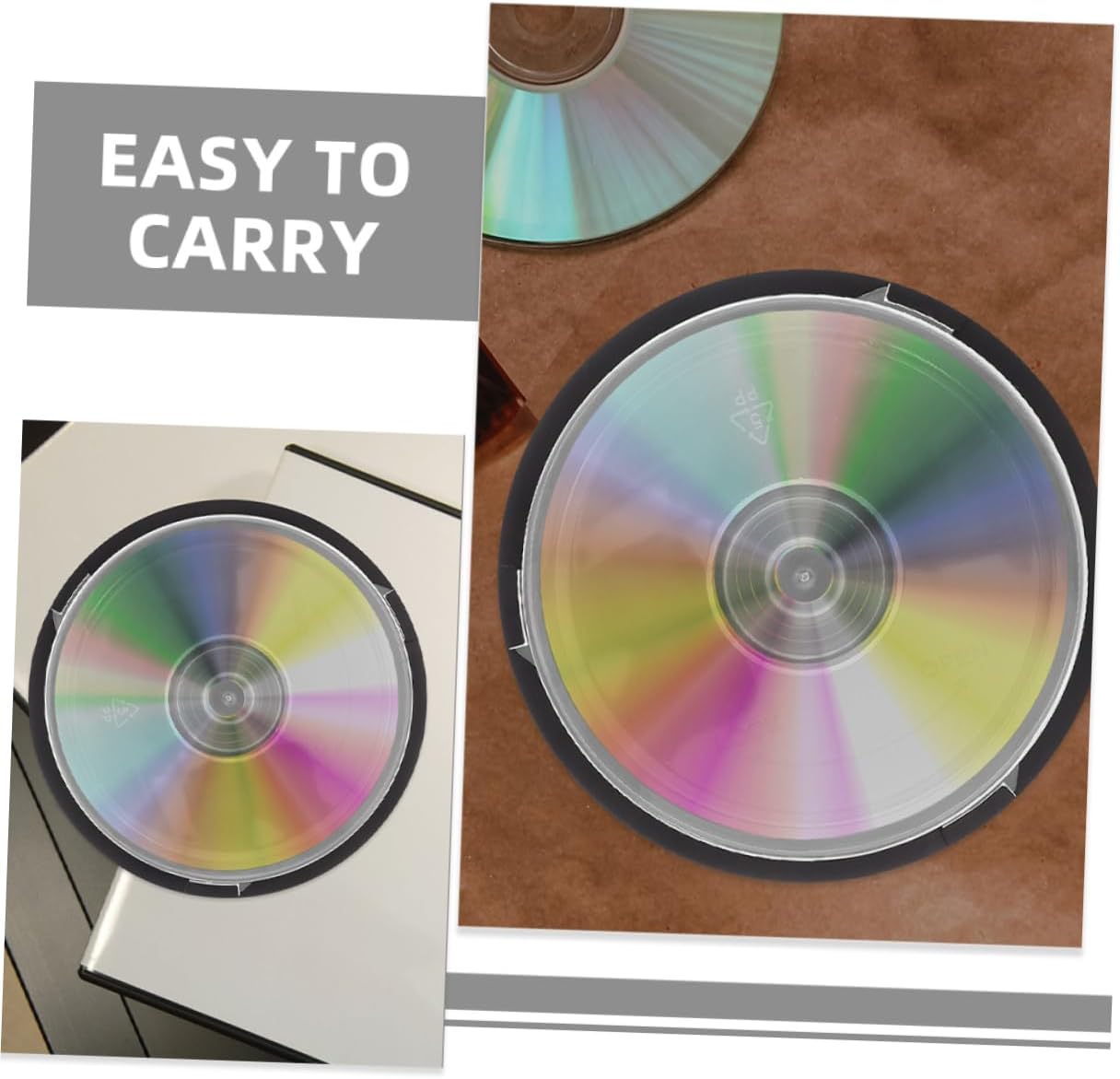 Ciieeo 10-Piece CD/DVD Storage Bucket Portable Organizer Sturdy Media Spindle Case Compact Disc Holder Suitable for Travel