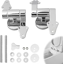 Toilet Seat Hinges Replacement Parts, Toilet Seat Hinges Replacement Slow Down Zinc Alloy Triangle Toilet Hinges Attachment Set for Toilet Lid for Most Toilet Seats