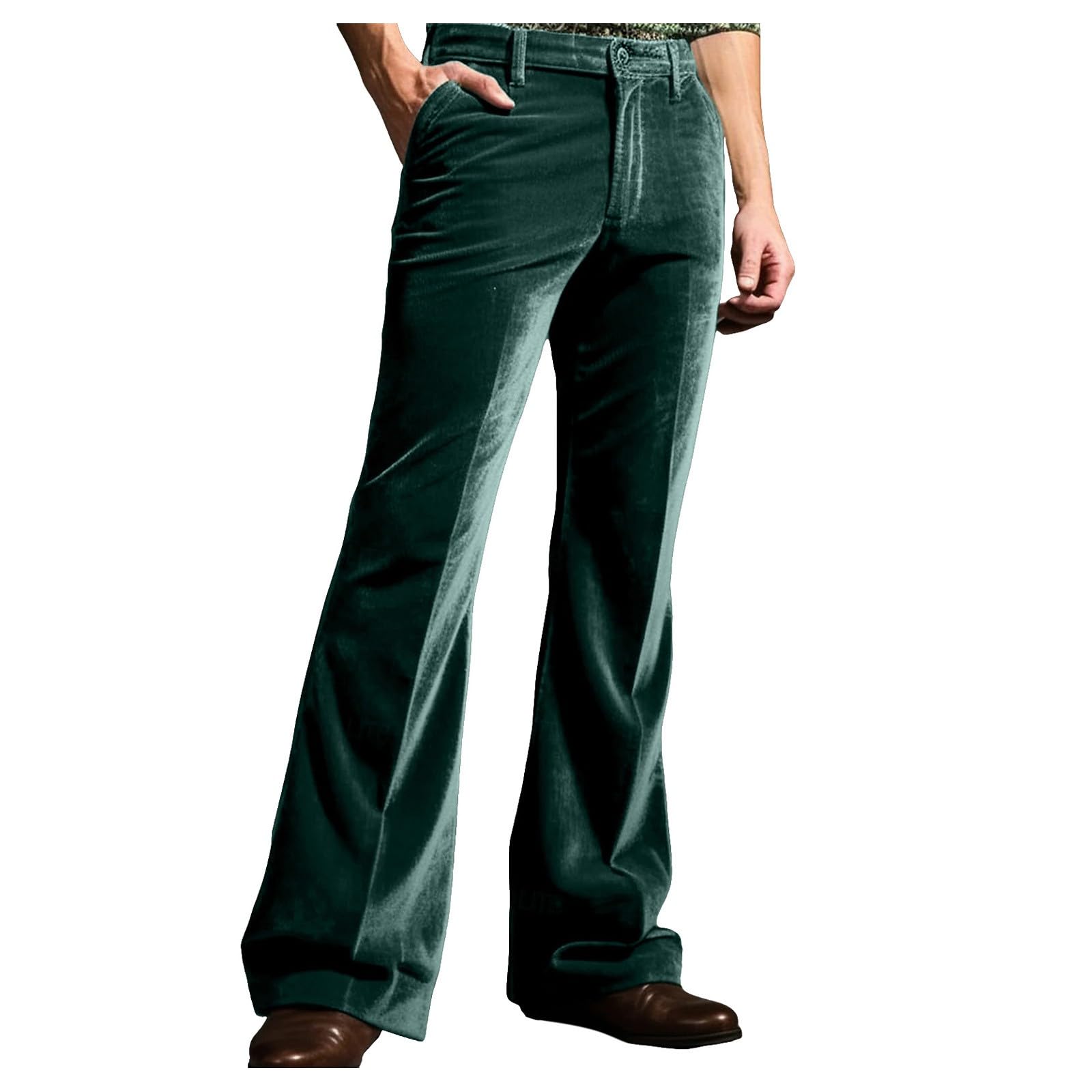 Pantalones acampanados de hombre estilo disco años 70 de cintura alta para trajes de baile retro 8