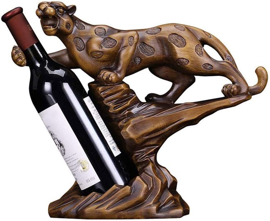 Wine Rack Decoration Leopard Shape Free-Standing Wine Rack Storage Organizer for Kitchen Countertops Table Top Pantry Fridge - Holds Wine Beer Pop Water Bottles 1 Bottles
