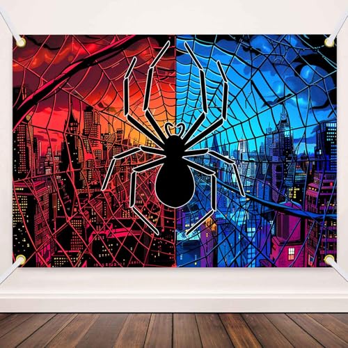 Fondo psicodélico oscuro araña 6x4FT para fiestas miniatura 1