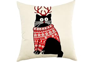 Ogiselestyle Festive Christmas Cat Pillow Covers