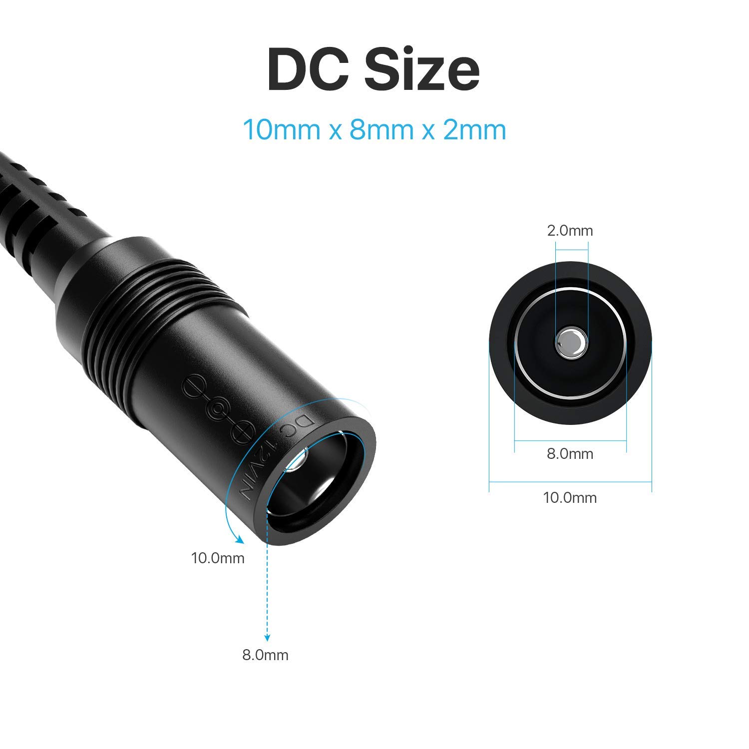 KEBILSHOP DC 1 Female to 4 Male Output Power Splitter Cable Y Adapter for CCTV Accessories (1 Dc Female to 4 Dc Male),Black