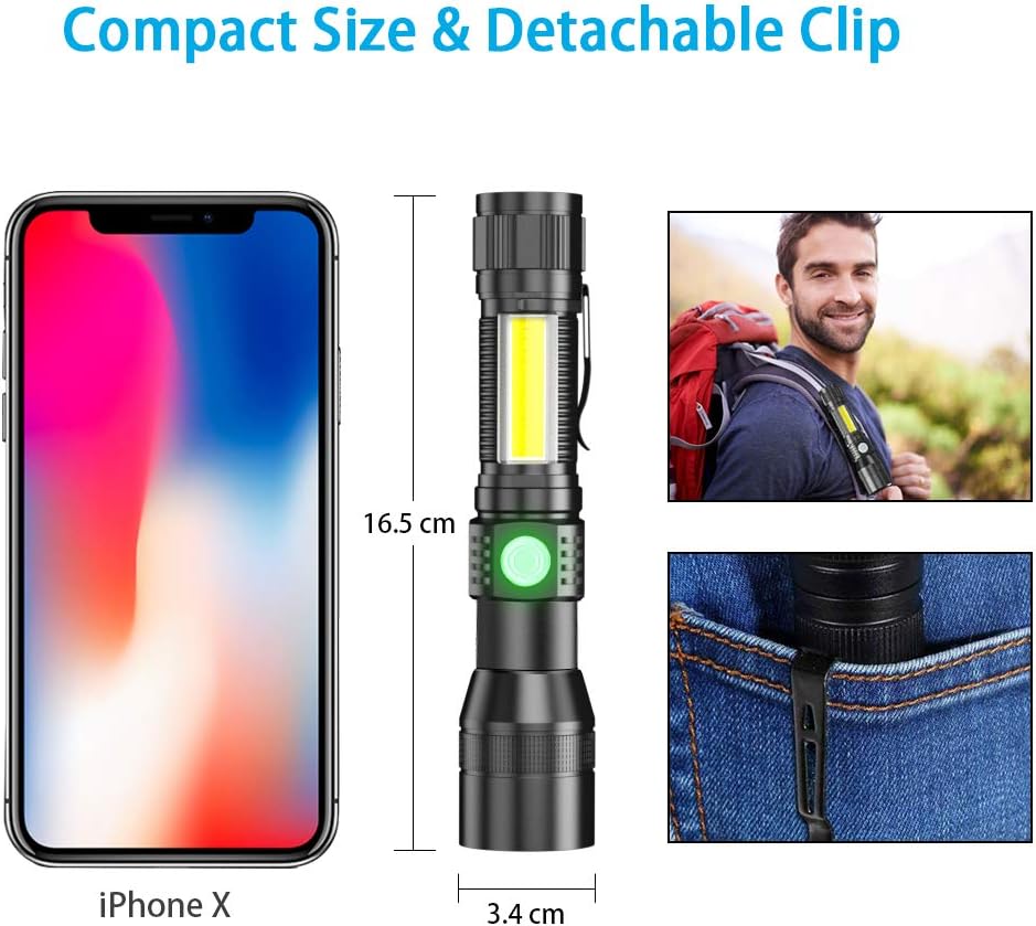 UV Flashlight Rechargeable Sidelight Water Resistance Photo