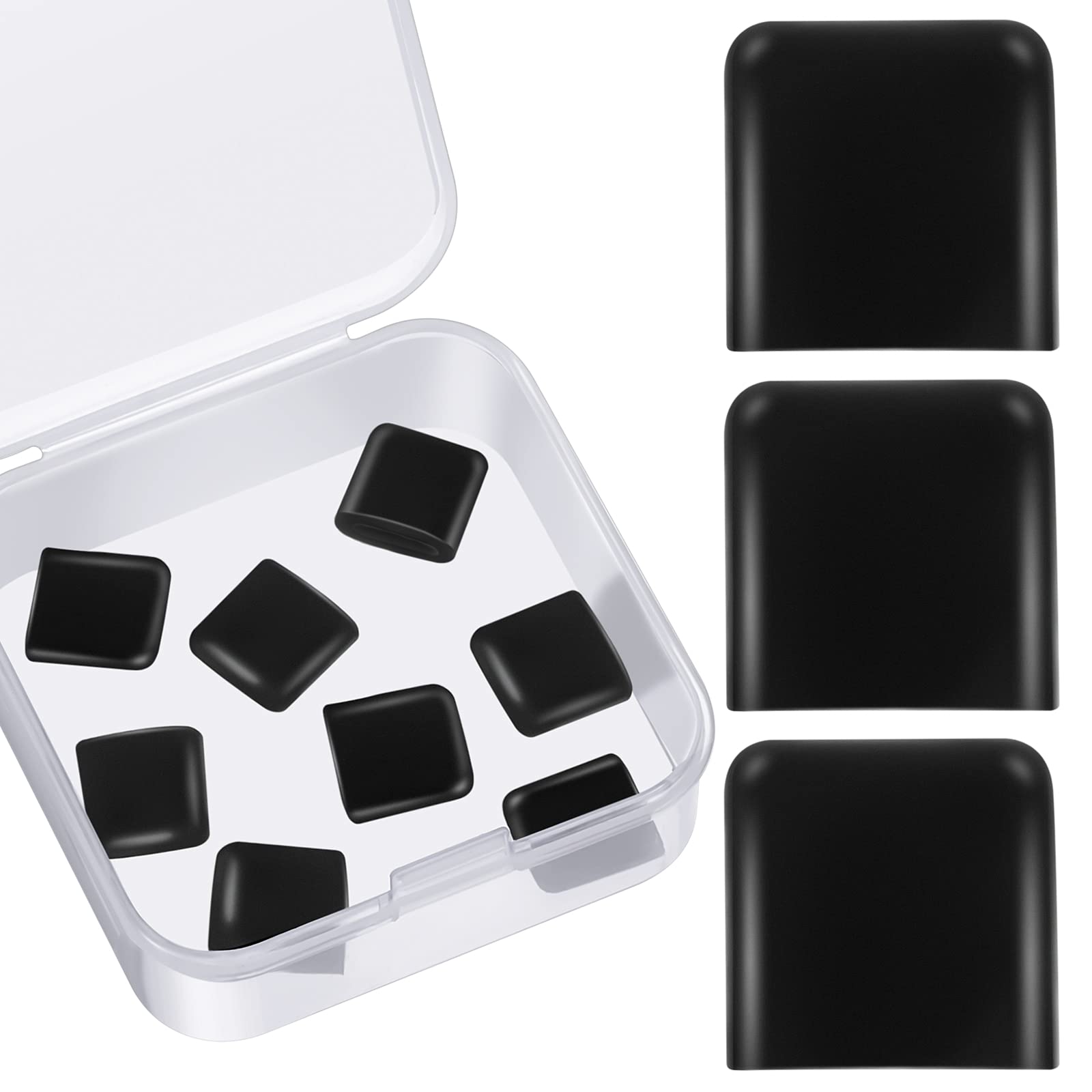 8 Pieces Air Fryer Rubber Bumpers Silicone Anti-Scratch Protective Covers Black Air Fryer Rubber Feet Air Fryer Replacement Accessories Compatible with Chefman Gowise Powerxl (0.43 x 0.43 x 0.15 Inch)