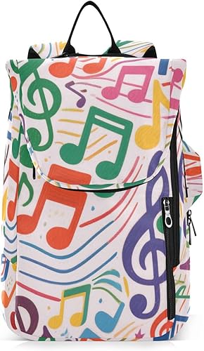 Mochila de pelota de raqueta de tenis, ligera, colorida, símbolos musicales de dibujos animados, 2 raquetas acolchadas, bolsa de cubierta para