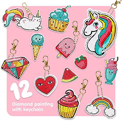 Toy Life Diamond Painting Kit For Kids With Keychains, Crafts For Girls Ages 8-12, Diamond Art For Kids, Diamond Dot Gem Art Kits For Kids, Kids Arts And Crafts For Kid Ages 8-12, Unicorn Painting Kit #TOP2