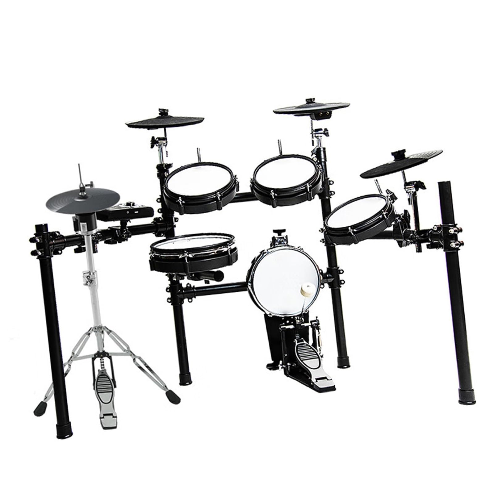 Batteria Elettronica Con Pelle Completamente Mesh E Charleston Indipendenti, Batteria Elettronica Professionale A 5 Tamburi E 4 Piatti Per Adulti