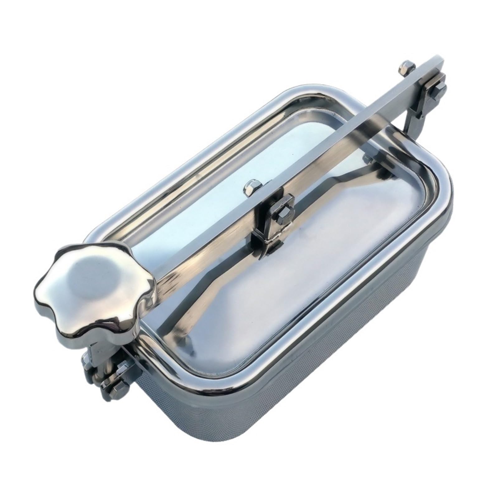 LEOTNNDQ Stainless steel square manhole rectangular quick opening manhole cover mirror polished tank manhole cover(150 x 250 x 80mm,SS316L)