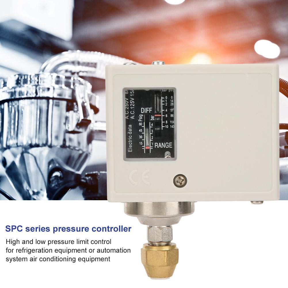 Druckschalter, 24V-380V Elektronischer Luft-Wasser-Pumpen-Kompressor-Druckregler Druckschalter, passend für Freon, Luft, Flüssigkeit