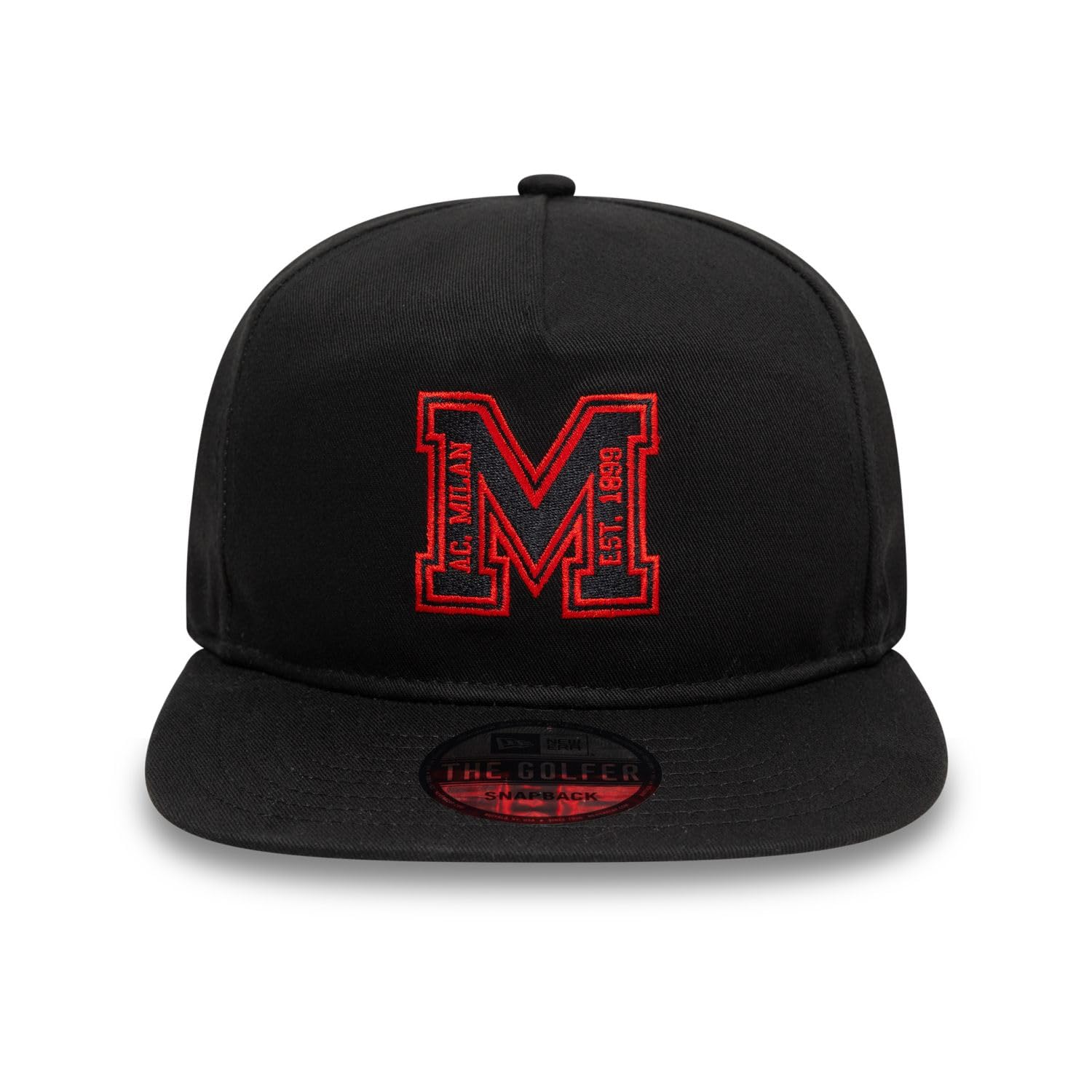 New Era Cappellino da golf con logo M AC Milan, taglia unica, nero, Nero , Taglia unica