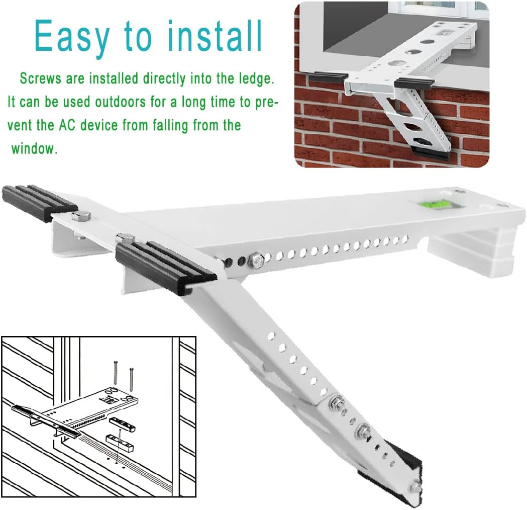 AOPANDA Window Air Conditioner Support Bracket, Universal AC Window Air Conditioner Support Bracket Heavy Duty Up to 165lbs.
