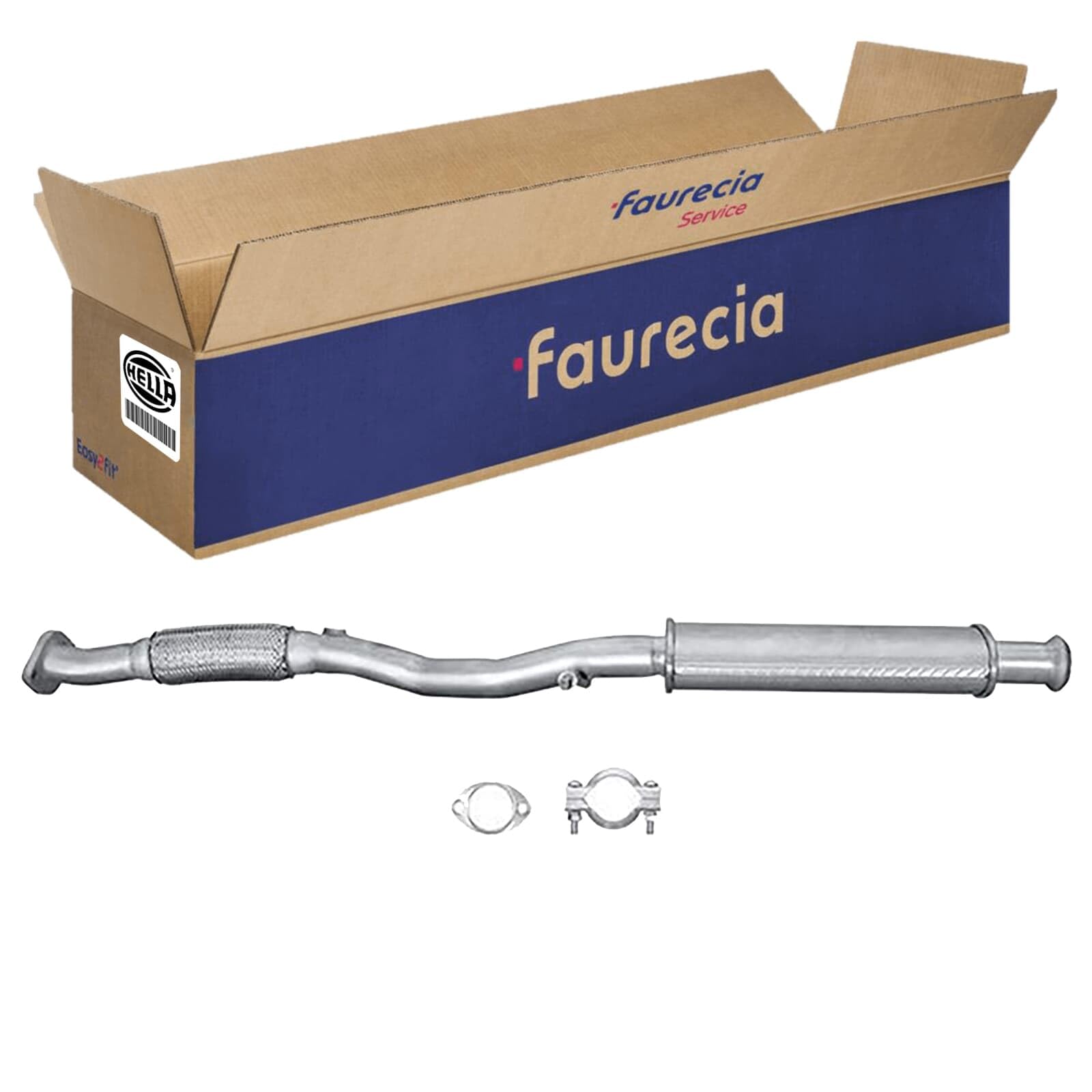 HELLA 8LB 366 020-651 Vorschalldämpfer - Easy2Fit® Kit - vorne - dreiteilig - Set mit Anbauteilen | 8LB 366 020-651 Kompatibel mit Picanto I (sa)